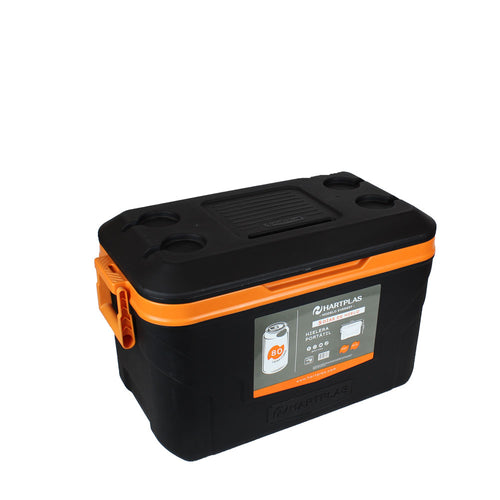 Hielera Everest 52 QT en negro y naranja - vista 2